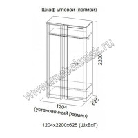 Шкаф угловой прямой Гамма 20 